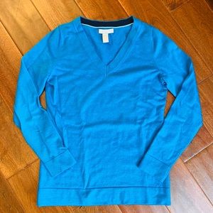 Banana Republic v-neck blue merino wool sweater